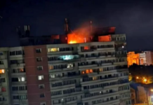 Dronă prăbușită pe un bloc din Galați. Explozia și incendiul au provocat evacuarea a 70 de persoane