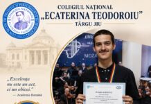 Eric Maioga, elev de clasa a IX-a la CNET Târgu Jiu, devine bursier al Academiei Române