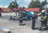 Patru persoane au fost rănite după ce un autoturism și o motocicletă au intrat în coliziune