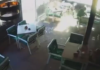 Explozia unui cauciuc de la o mașină de gunoi a distrus fațada unei pizzerii din Târgu Jiu. O femeie a scăpat ca prin urechile acului
