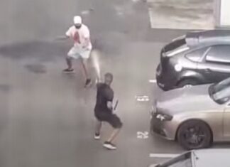 Doi tineri au fost reținuți după ce s-au răfuit cu săbile pe o stradă din Târgu Jiu